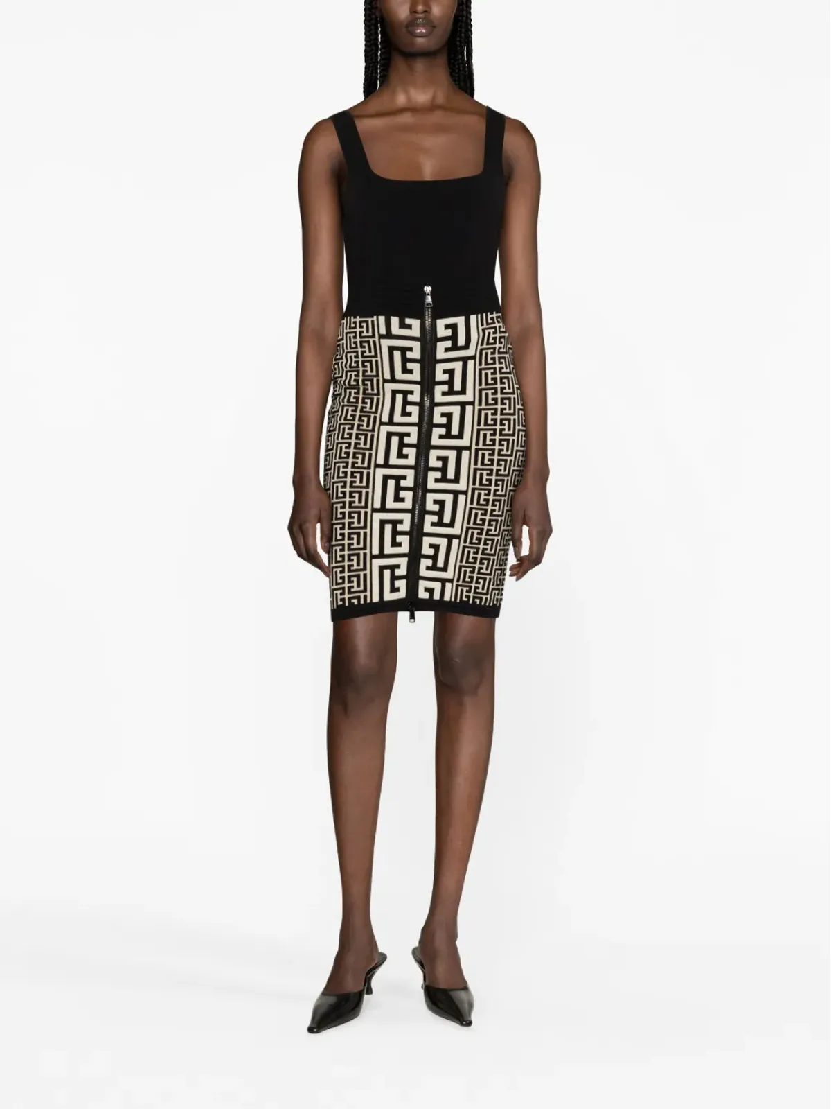 Balmain インターシャニット ミディスカート - 画像3