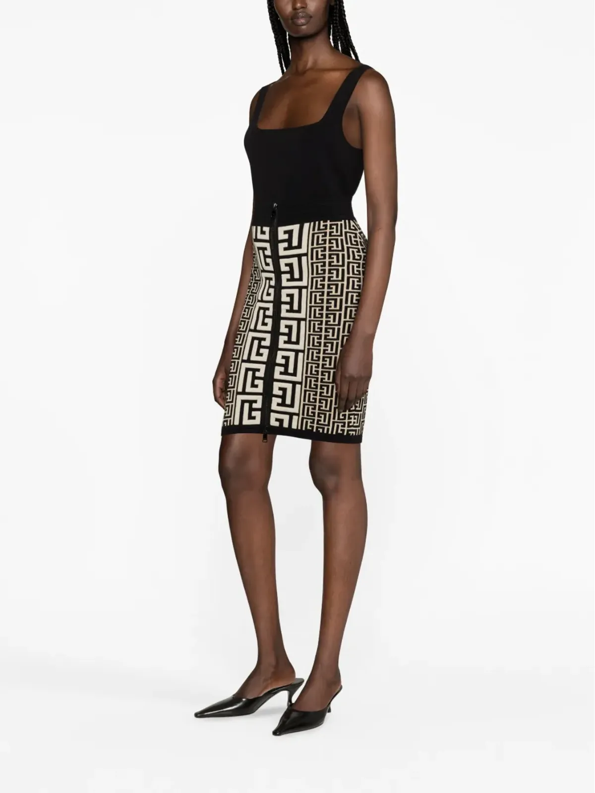 Balmain インターシャニット ミディスカート - 画像4