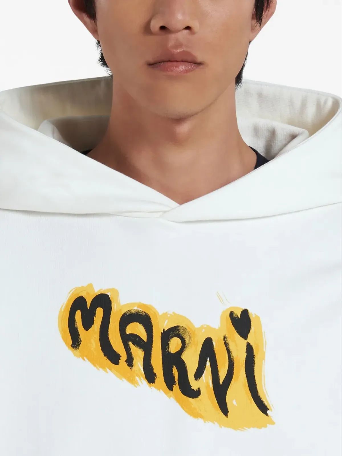 Marni グラフィティプリント コットン フーディー - ホワイト - 画像5
