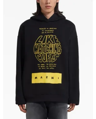 Marni スローガンプリント コットン フーディー - サムネイル3