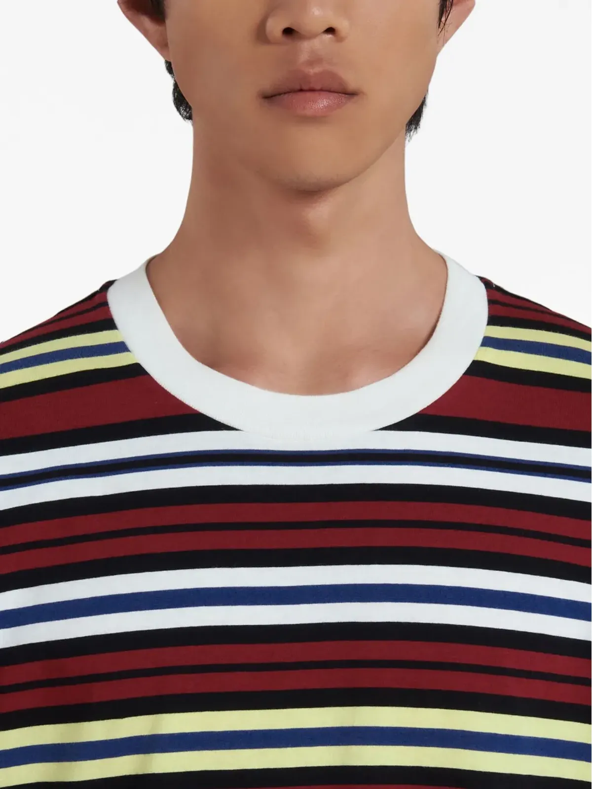 Marni ストライプコットン Tシャツ ブルー - 画像5