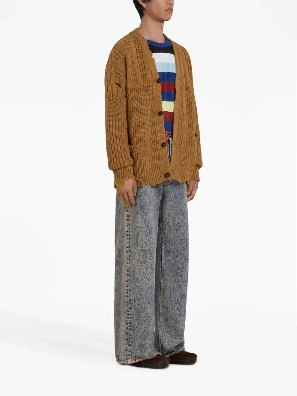 Marni ストライプコットン Tシャツ ブルー - 画像2