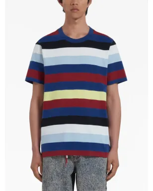 Marni ストライプコットン Tシャツ ブルー - サムネイル3