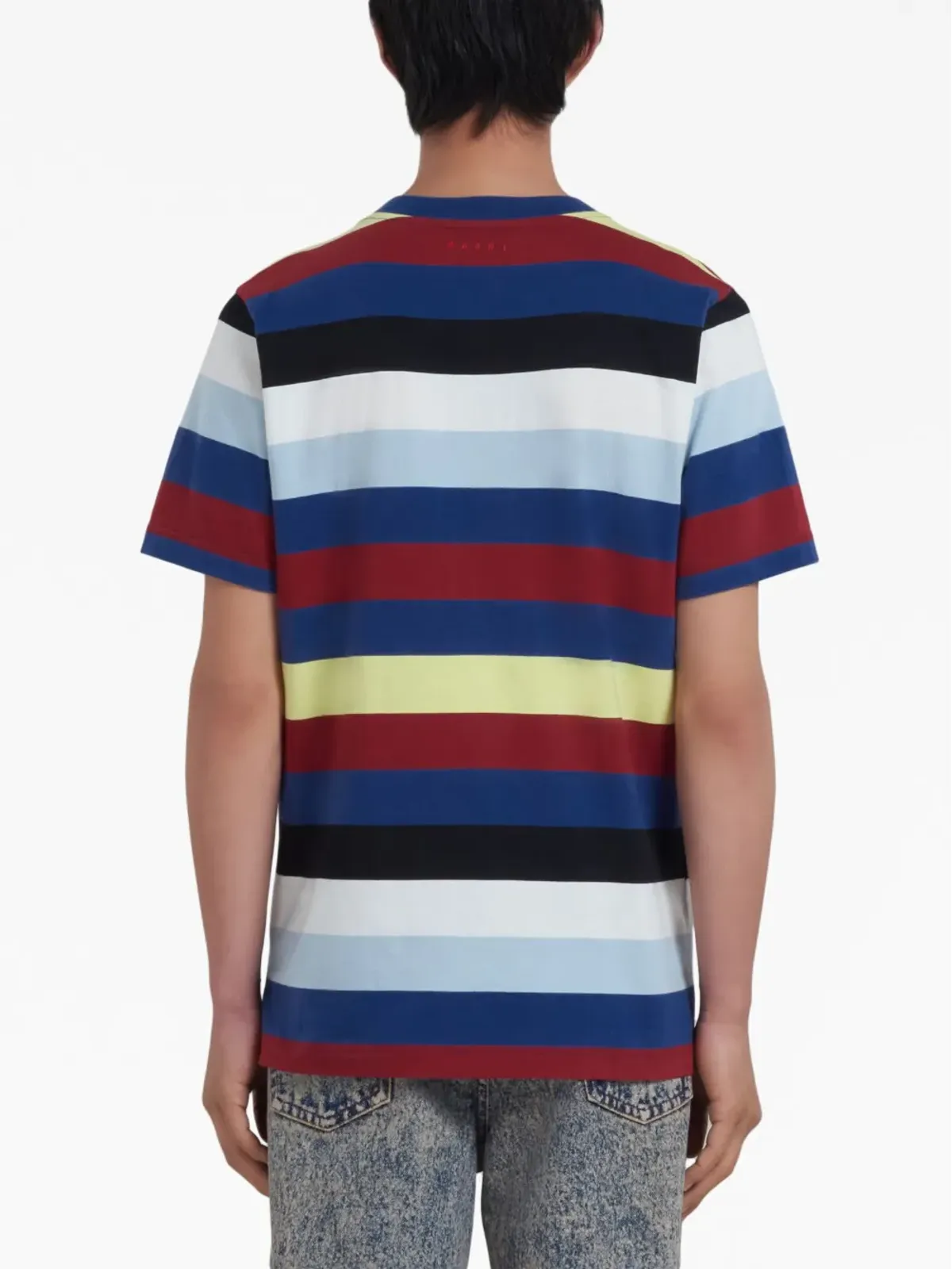 Marni ストライプコットン Tシャツ ブルー - 画像4
