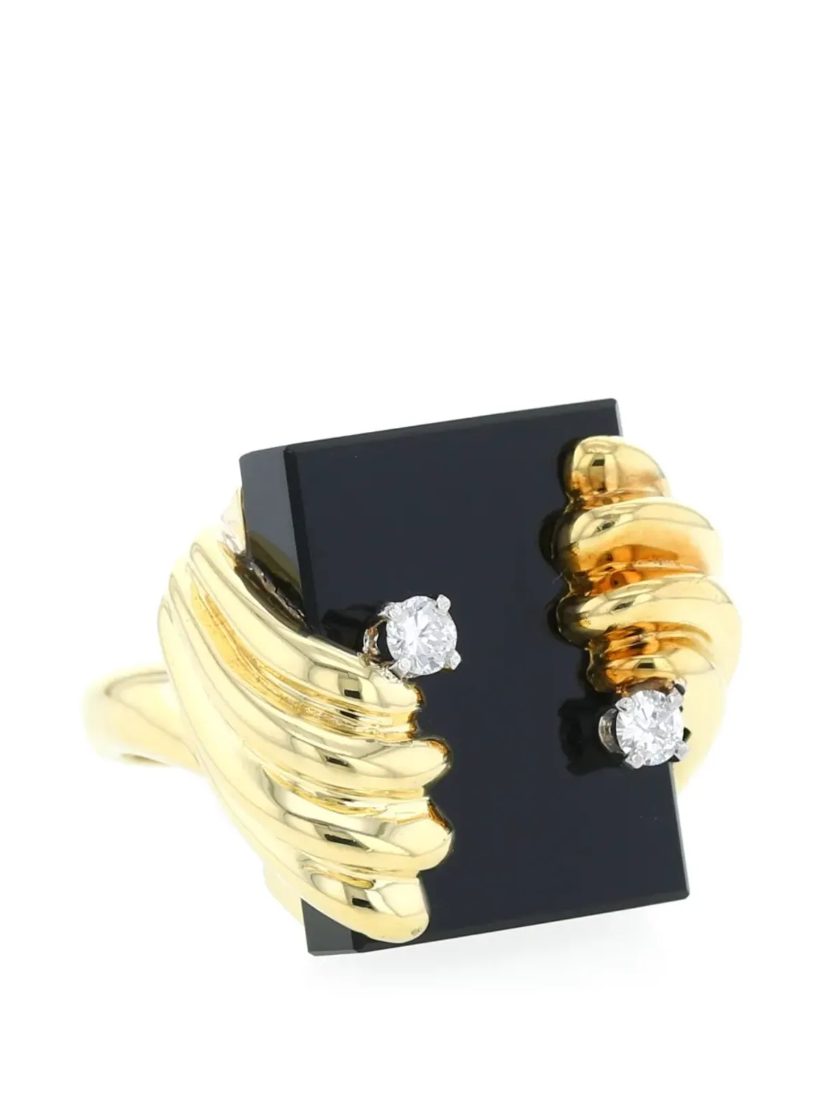 Cartier 1970年代ビンテージ ダイヤモンドとオニキスのリング - 画像2