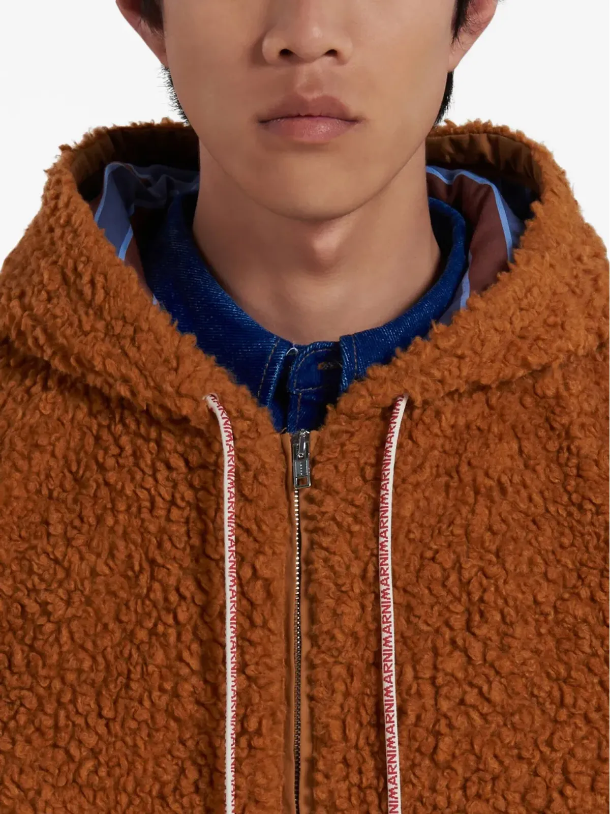 Marni ロゴ入りドローストリング テディジャケット - 画像5
