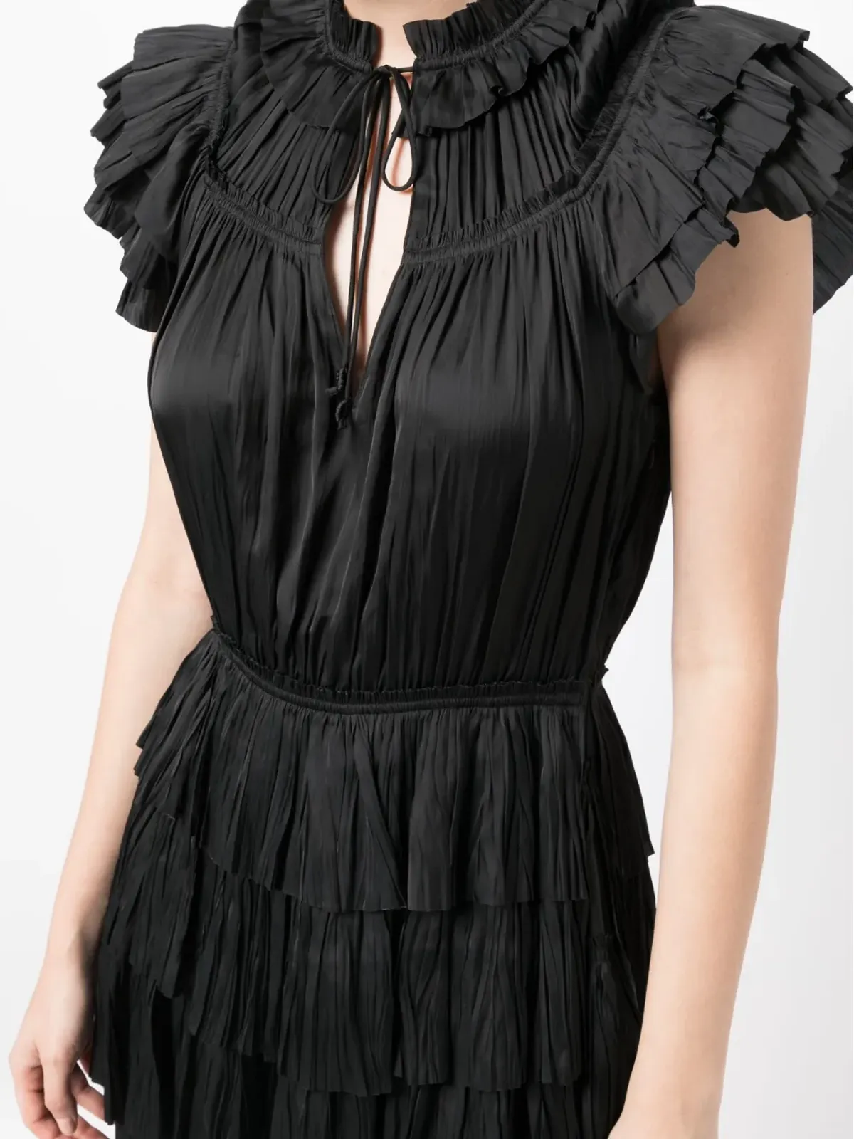 Ulla Johnson Vesna ラッフルミニドレス - ブラック - 画像5
