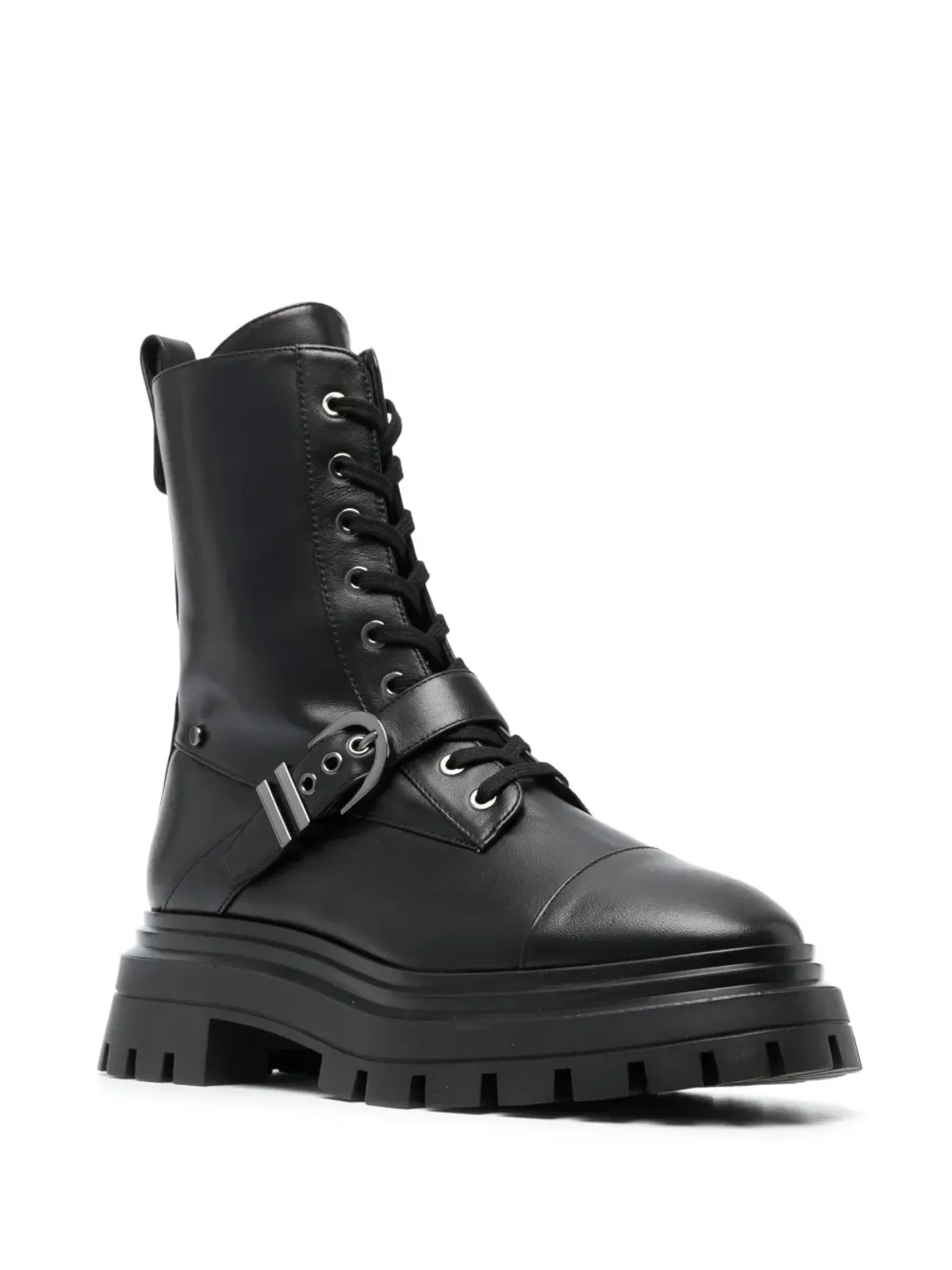 Stuart Weitzman Maverick Bedford Moto レザー ブーツ - Black - 画像2