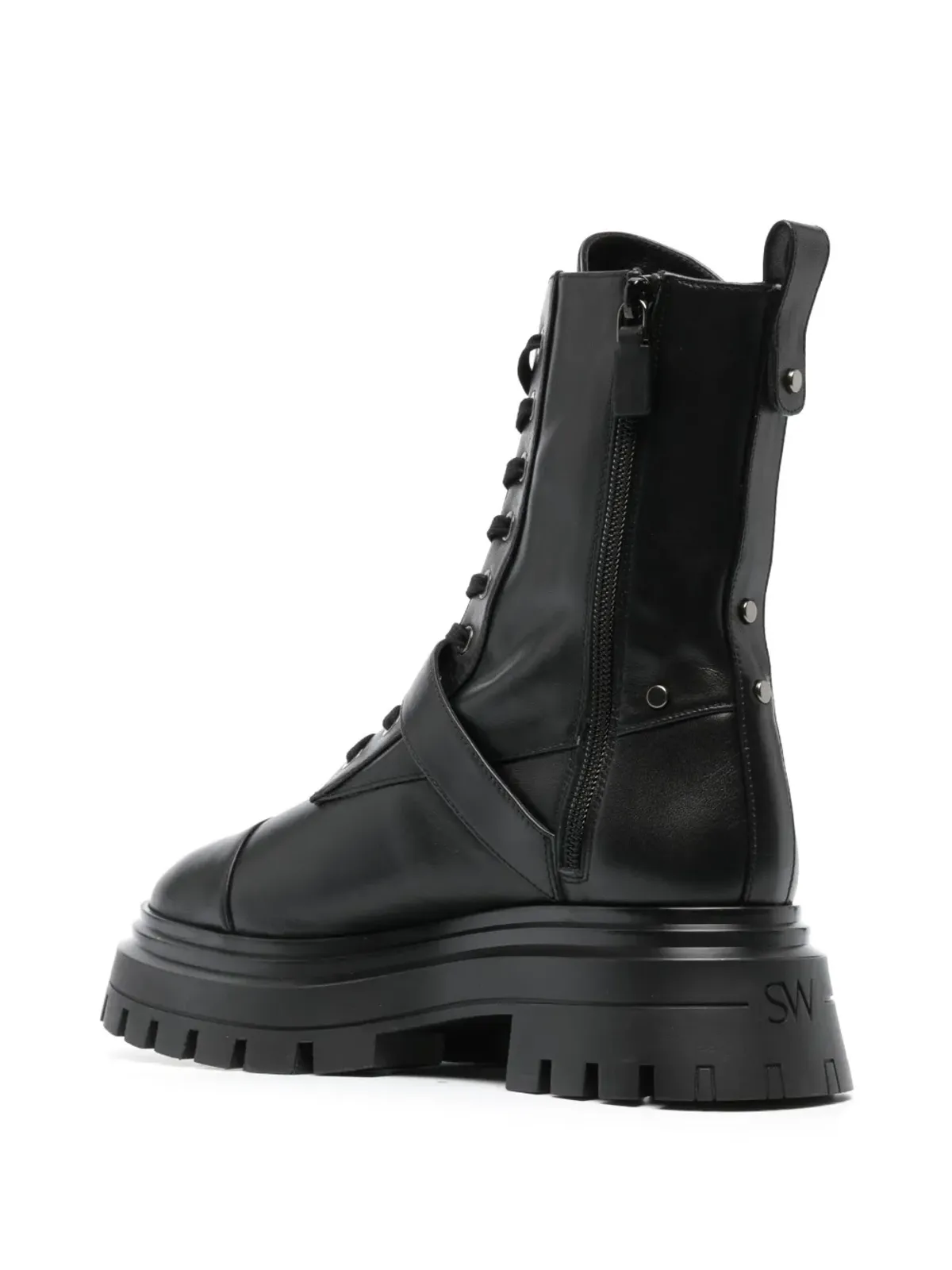 Stuart Weitzman Maverick Bedford Moto レザー ブーツ - Black - 画像3