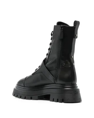Stuart Weitzman Maverick Bedford Moto レザー ブーツ - Black - サムネイル3