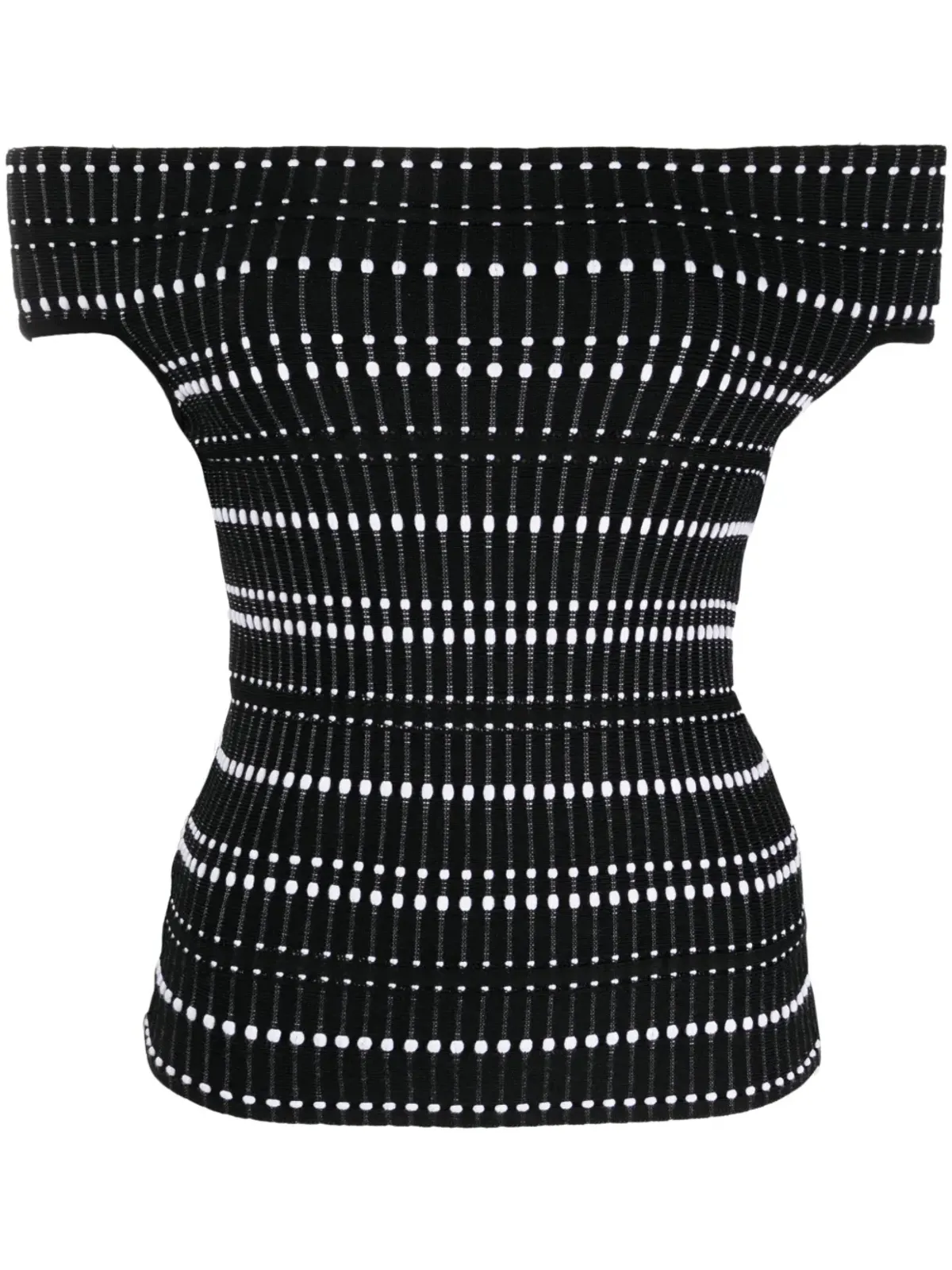 Alexander McQueen オープンニット・オフショルダートップ - 画像1