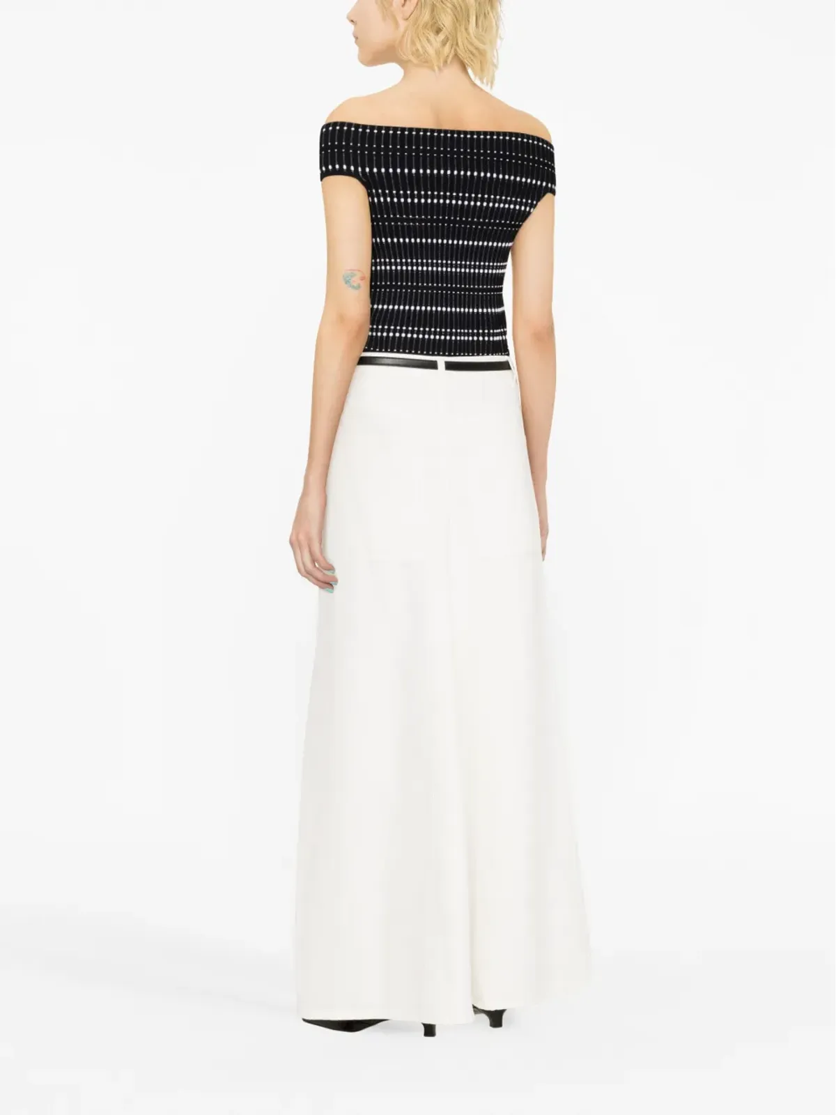 Alexander McQueen オープンニット・オフショルダートップ - 画像3