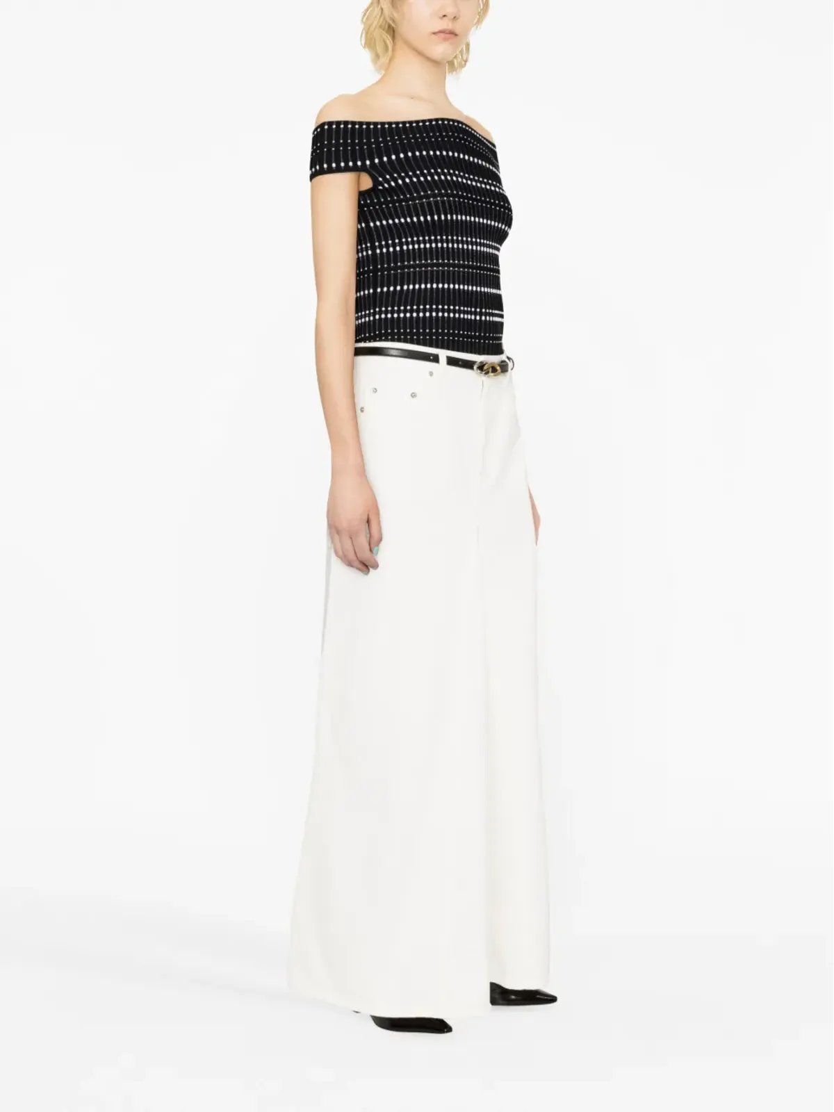 Alexander McQueen オープンニット・オフショルダートップ - 画像4