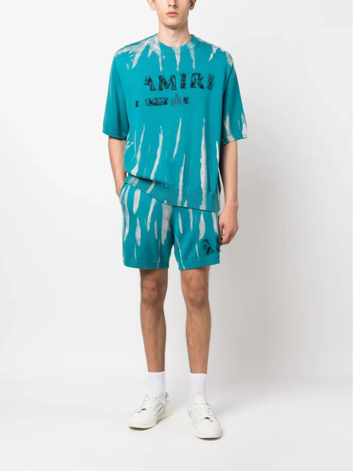 AMIRI ロゴ刺繍入りニットショーツ - 画像2
