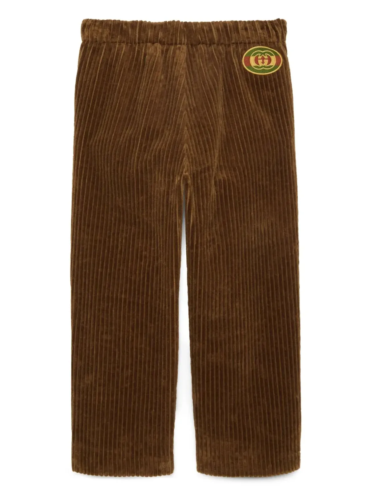 Gucci Kids ロゴパッチ コーデュロイベルベット トラウザーズ - 画像2
