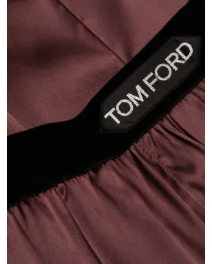TOM FORD ロゴ入りウエストバンド付きシルクパジャマパンツ - サムネイル3