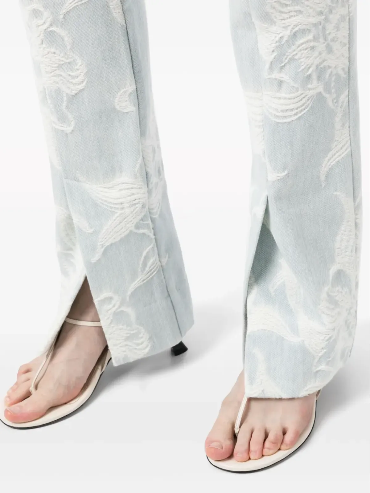 ZIMMERMANN 花柄刺繍ストレートジーンズ - ブルー - 画像5