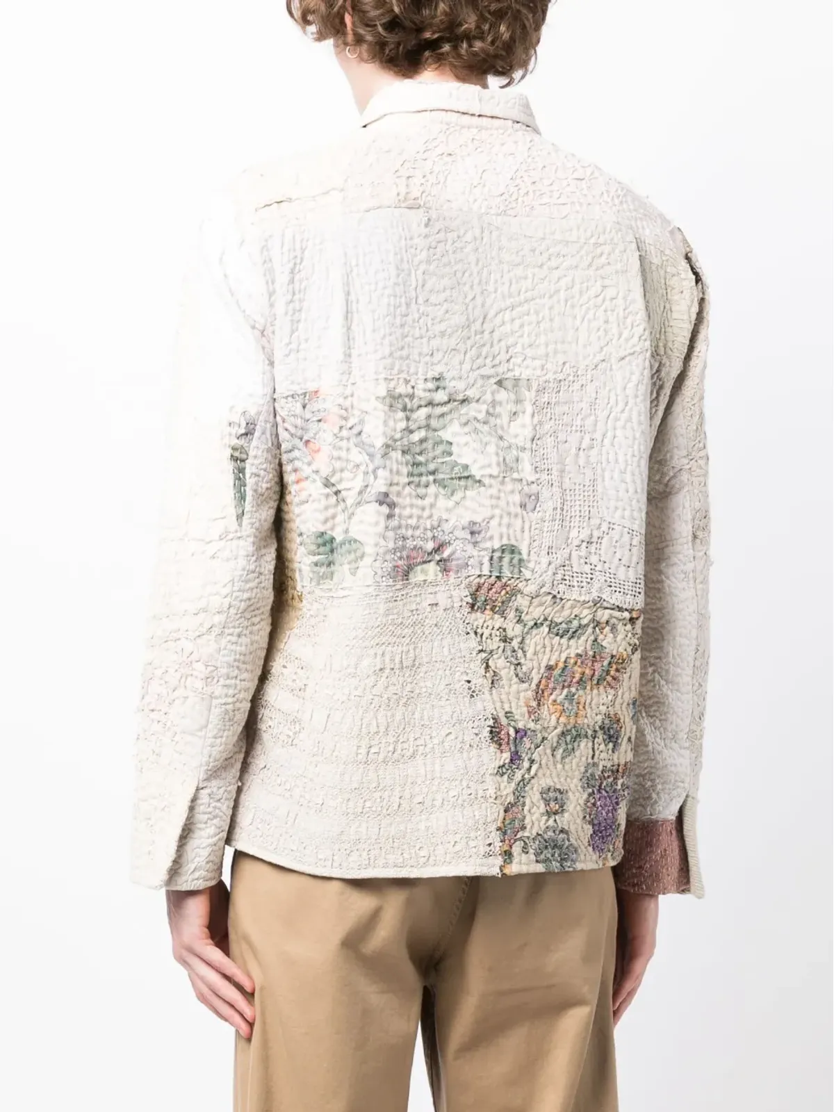 By Walid 刺繍パッチワークコットンシャツジャケット - 画像4