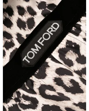 TOM FORD レオパードプリント シルク ボクサー - サムネイル3