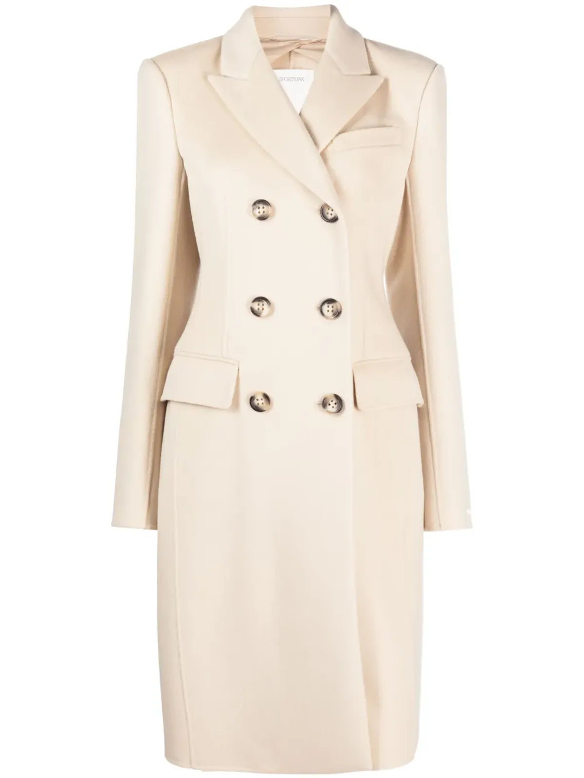 Sportmax ロングスリーブ バージンウール ダブルブレストコート - 画像1