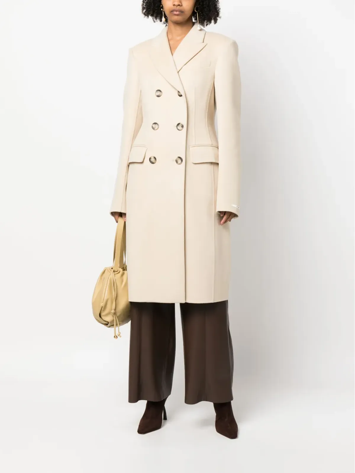 Sportmax ロングスリーブ バージンウール ダブルブレストコート - 画像2