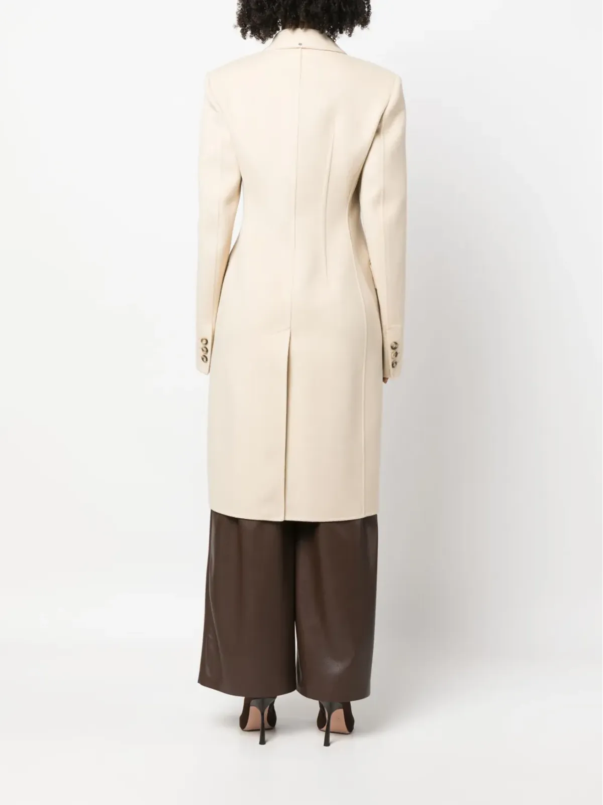 Sportmax ロングスリーブ バージンウール ダブルブレストコート - 画像4