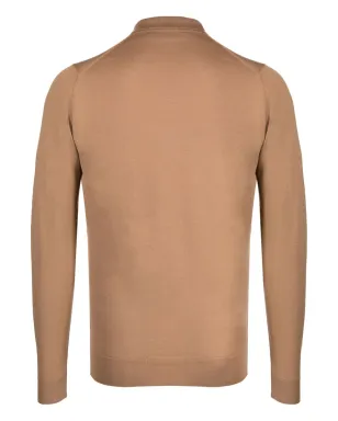John Smedley Belper ジャージー編みポロシャツ（ブラウン） - サムネイル2