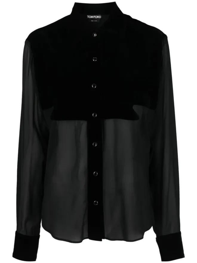 TOM FORD TOM FORD パネルドボタン付きシルクシャツの商品画像