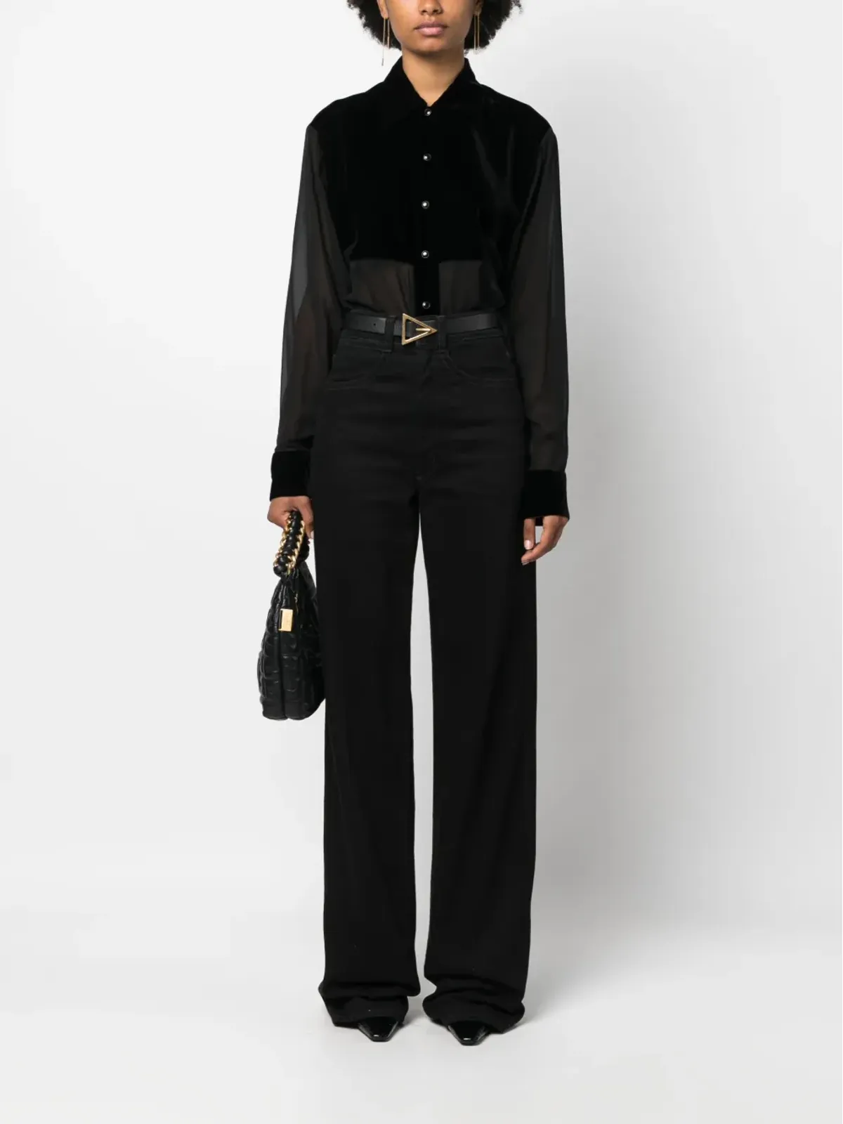 TOM FORD パネルドボタン付きシルクシャツ - 画像2