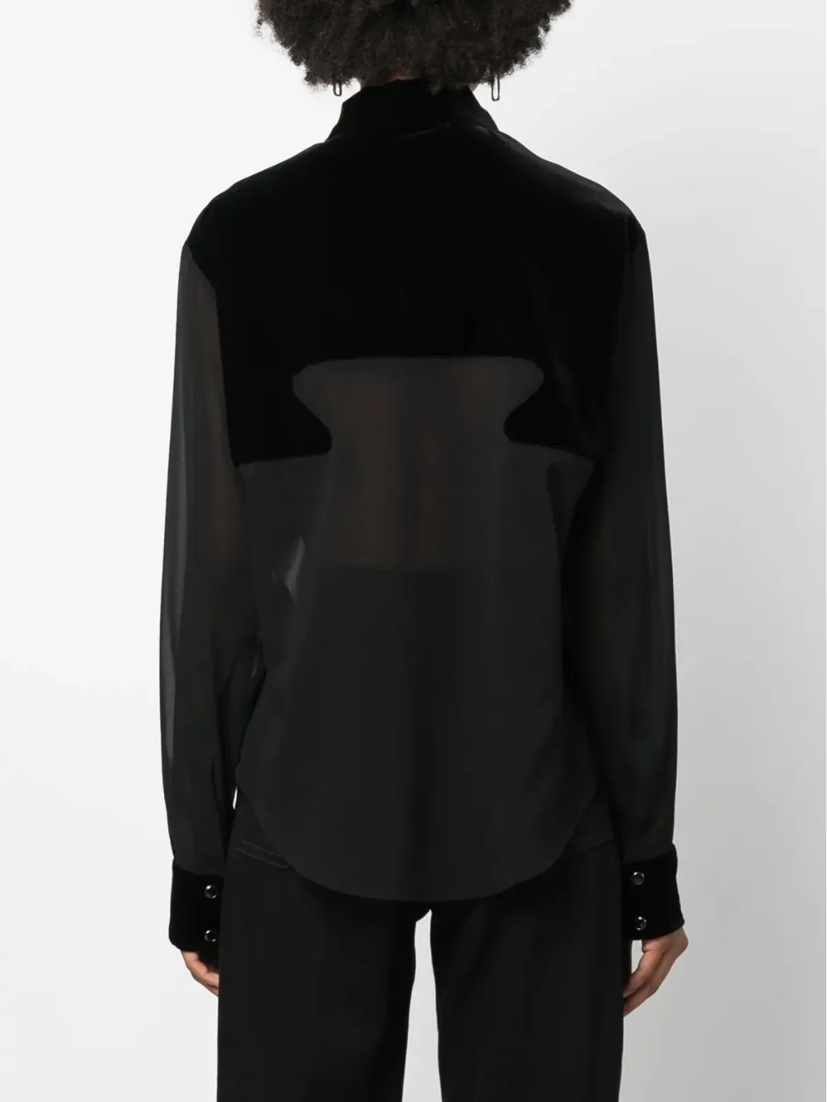 TOM FORD パネルドボタン付きシルクシャツ - 画像4