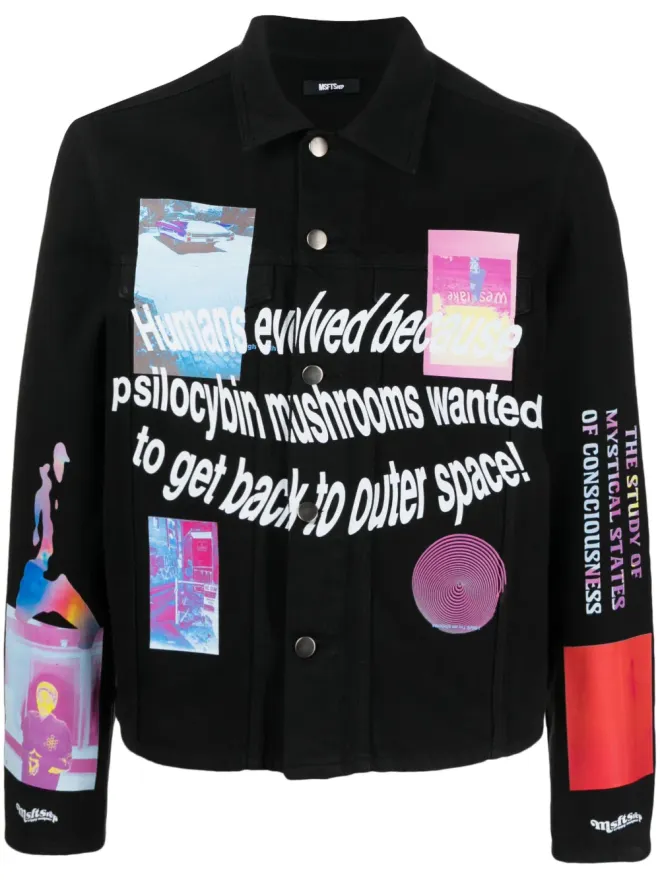 MSFTSrep MSFTSrep グラフィックプリント デニムジャケットの商品画像