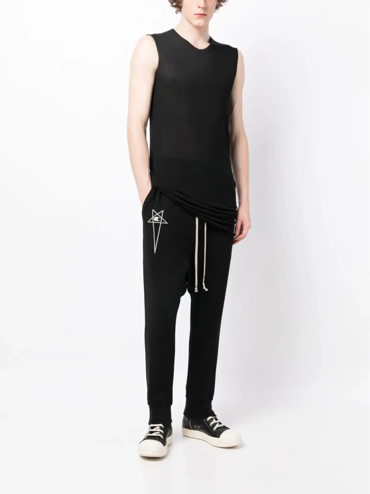 Rick Owens X Champion プリズナー ドロップクロッチ トラックパンツ - 画像2