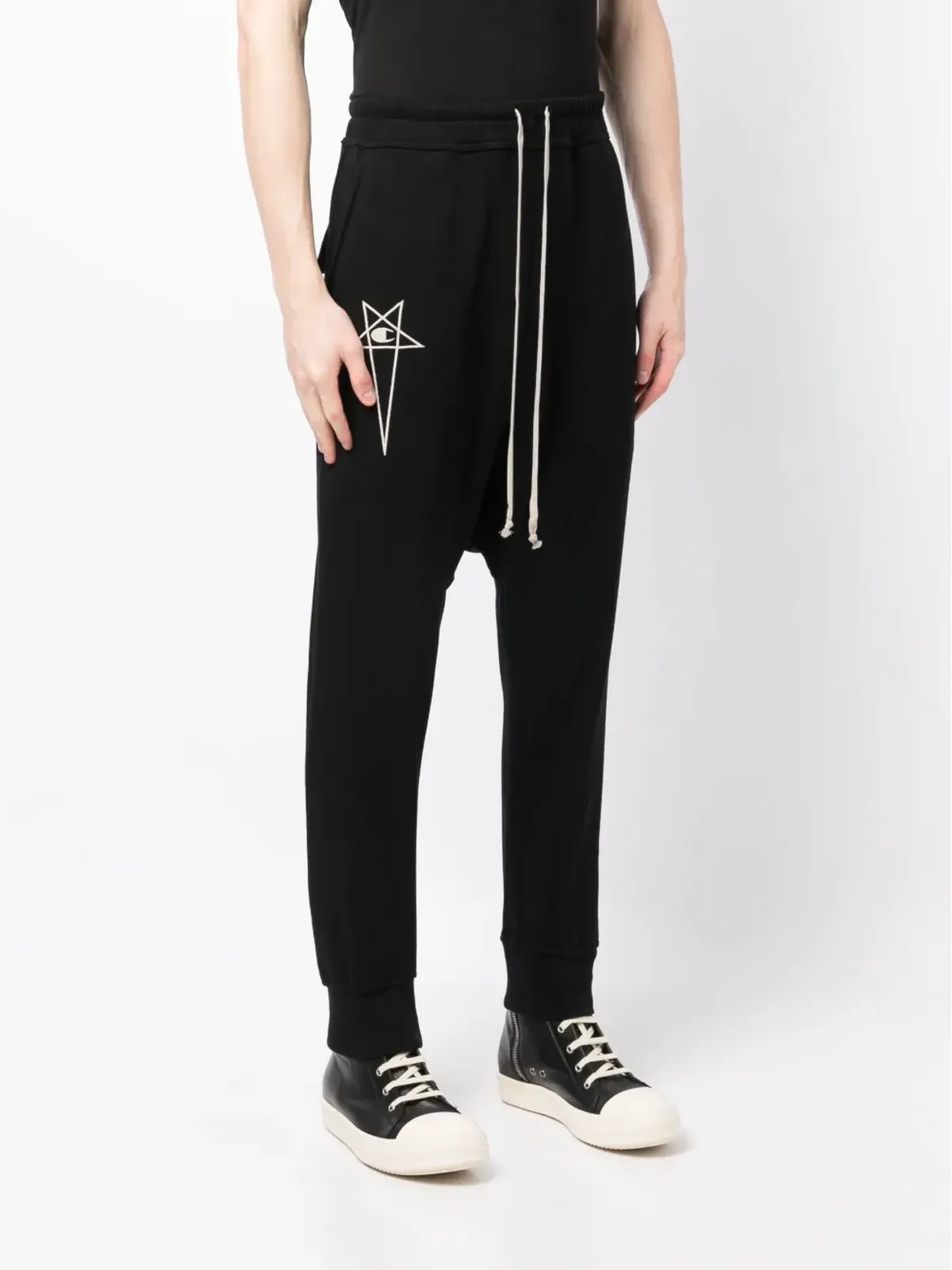 Rick Owens X Champion プリズナー ドロップクロッチ トラックパンツ - 画像3