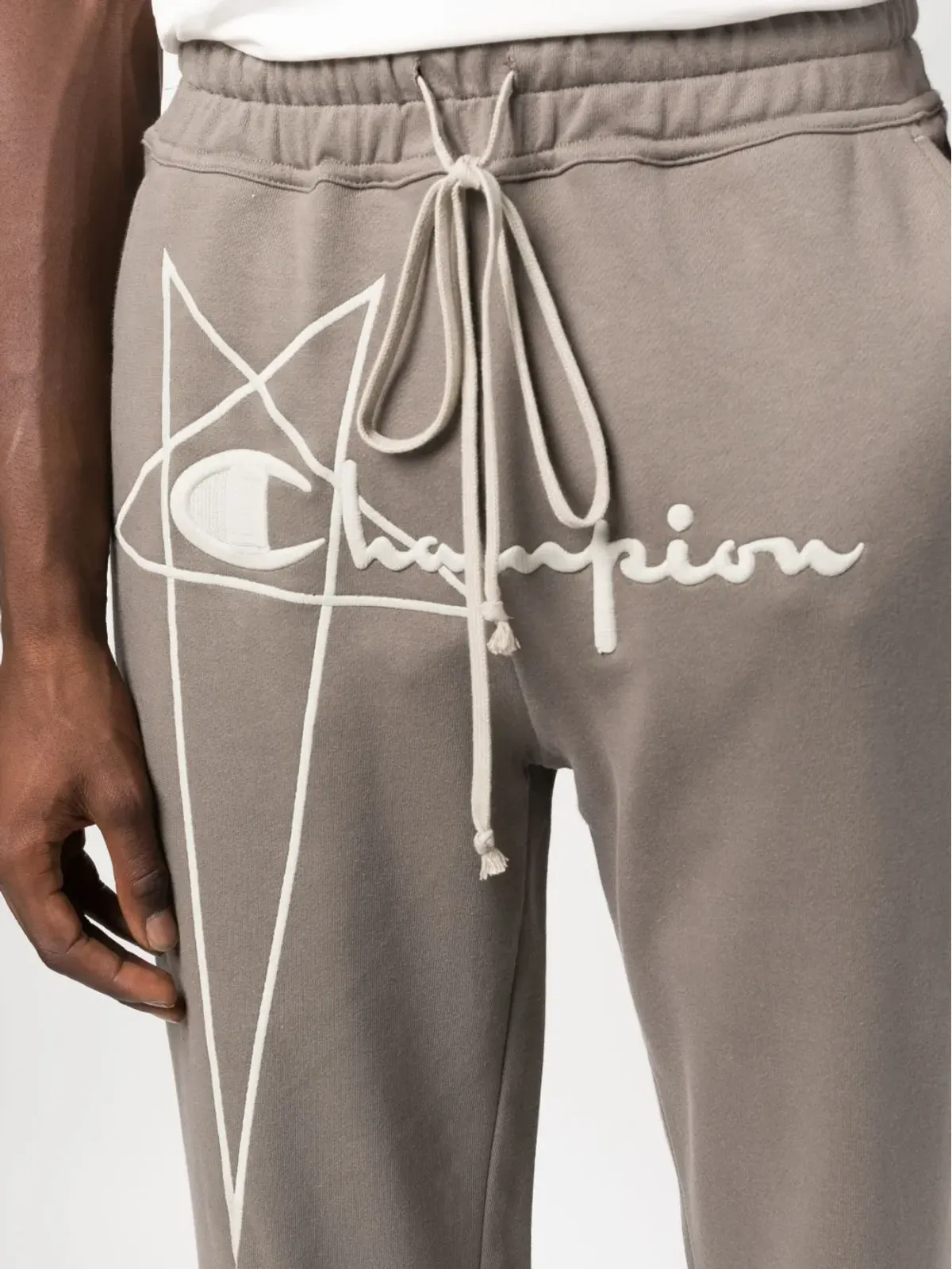 Rick Owens X Champion Dietrich ロゴ刺繍 トラックパンツ ブラウン - 画像5
