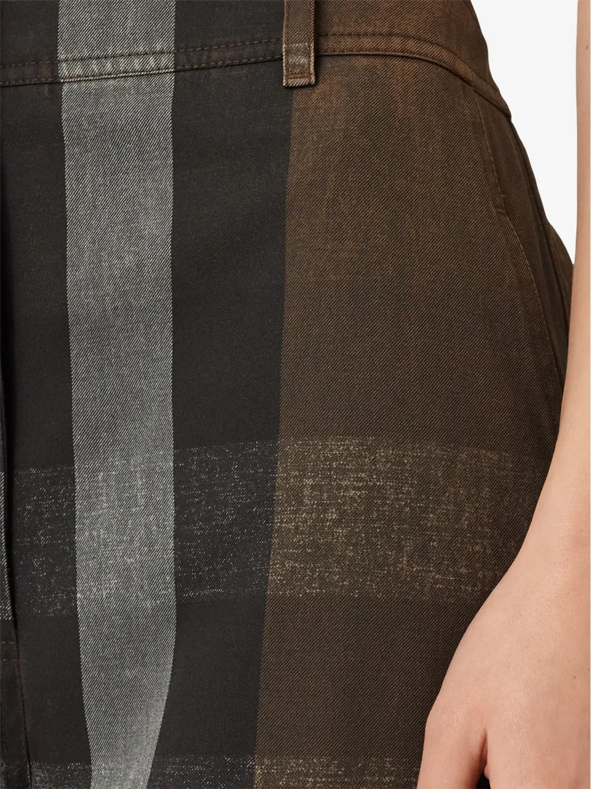 Burberry チェック柄ハイウエストワイドパンツ - 画像5