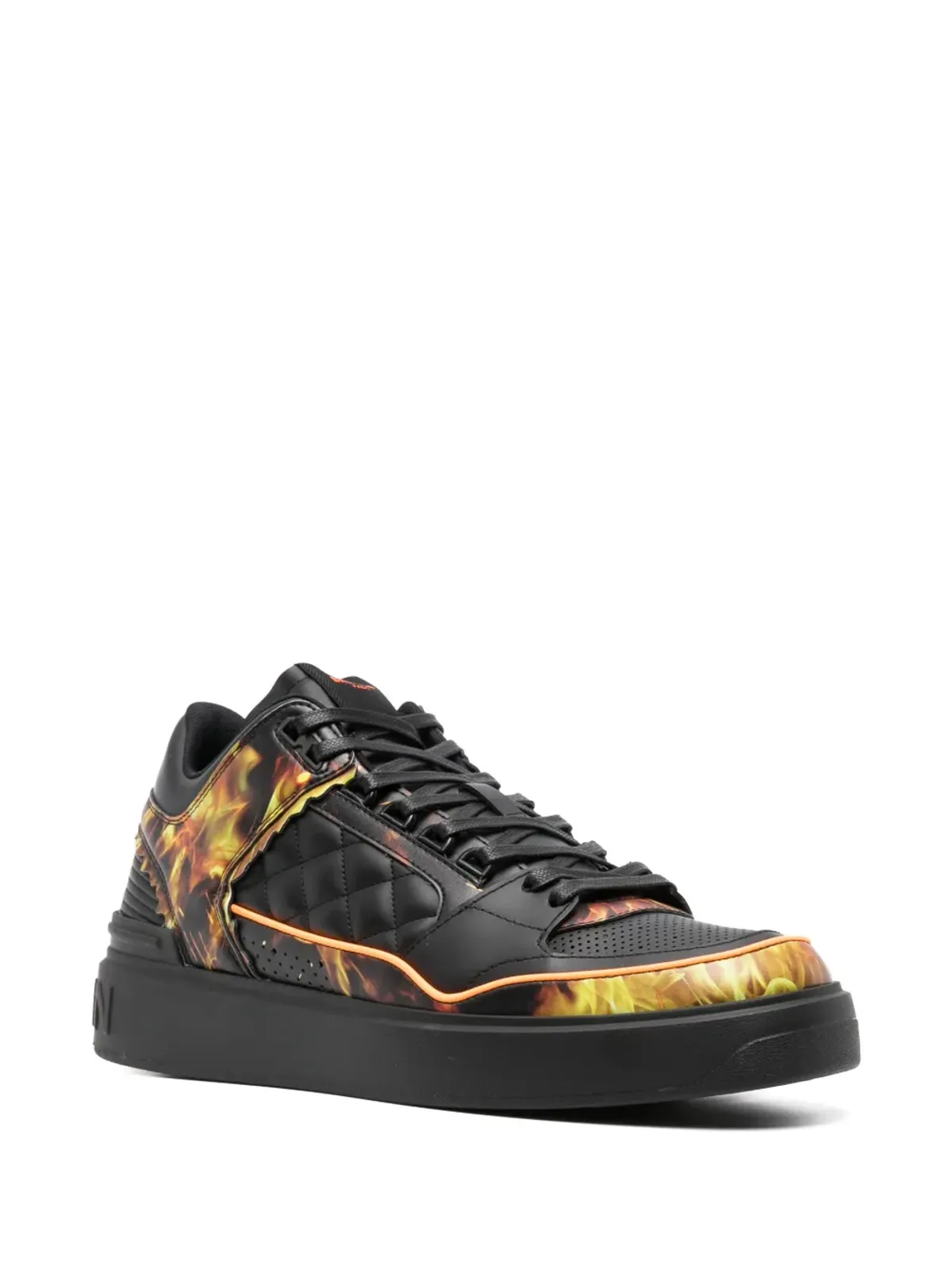 Balmain B-Court フレイムプリント レザー スニーカー - 画像2