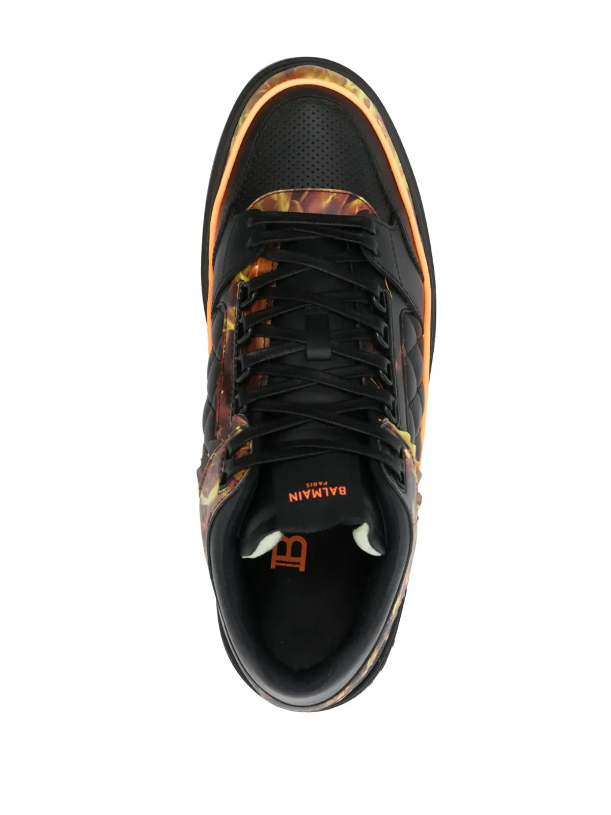 Balmain B-Court フレイムプリント レザー スニーカー - 画像4