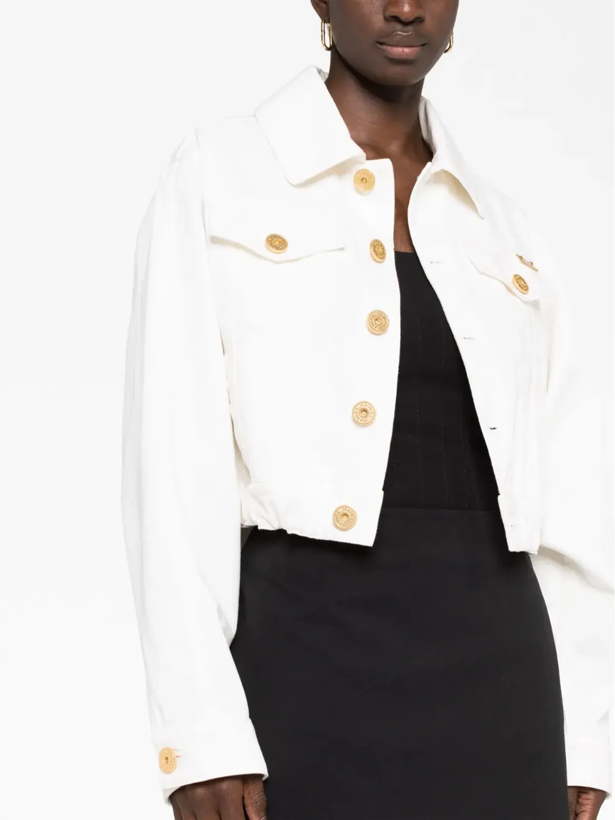 Balmain クロップドデニムジャケット - 画像5