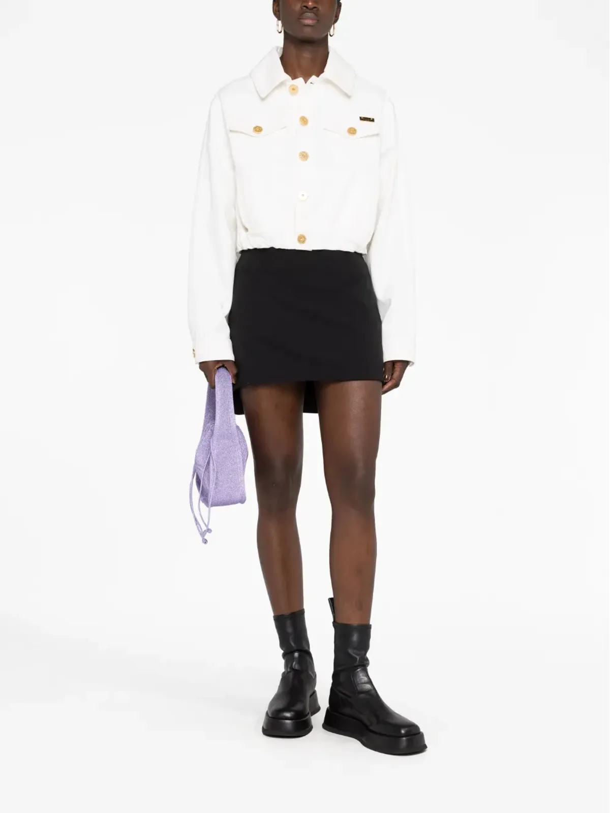 Balmain クロップドデニムジャケット - 画像2