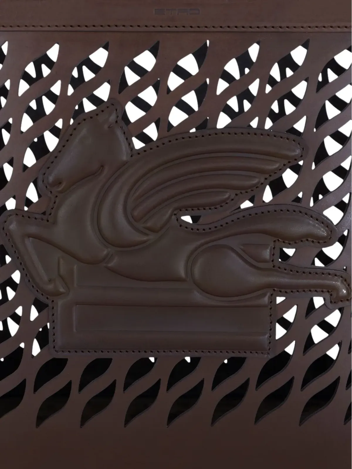 ETRO Pegaso-motif laser-cut tote - Brown - 画像5