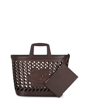 ETRO Pegaso-motif laser-cut tote - Brown - サムネイル3