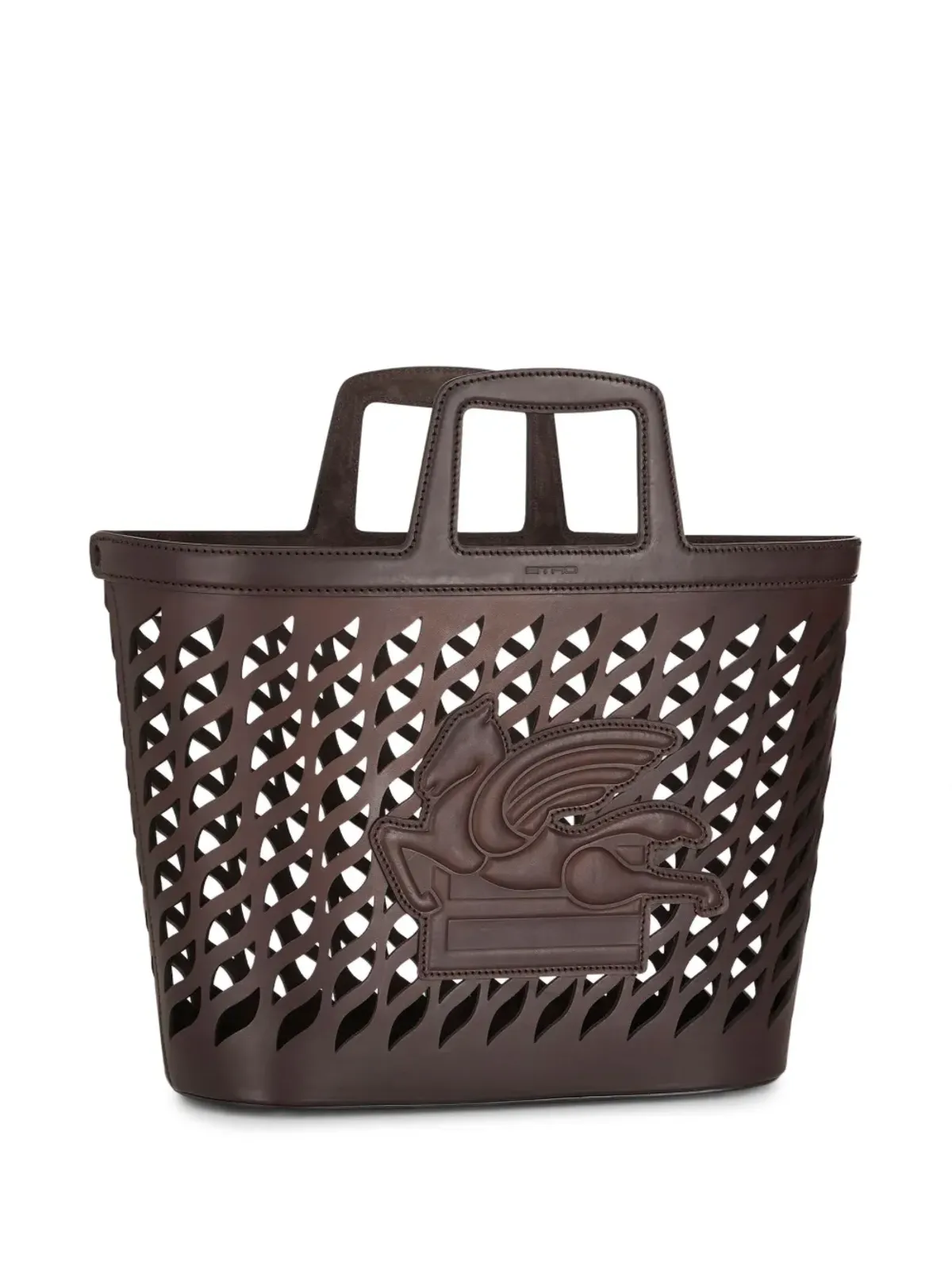 ETRO Pegaso-motif laser-cut tote - Brown - 画像4