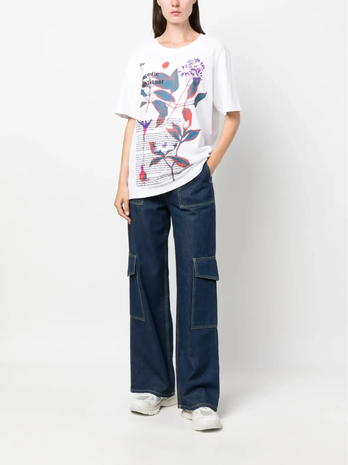 MSFTSrep graphic-print cotton T-shirt - White - 画像3