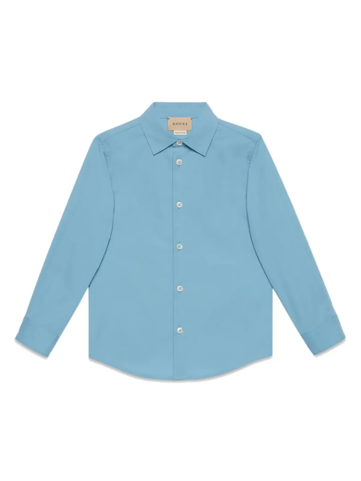 Gucci Kids インター ロッキングG コットンシャツ ブルー - 画像1