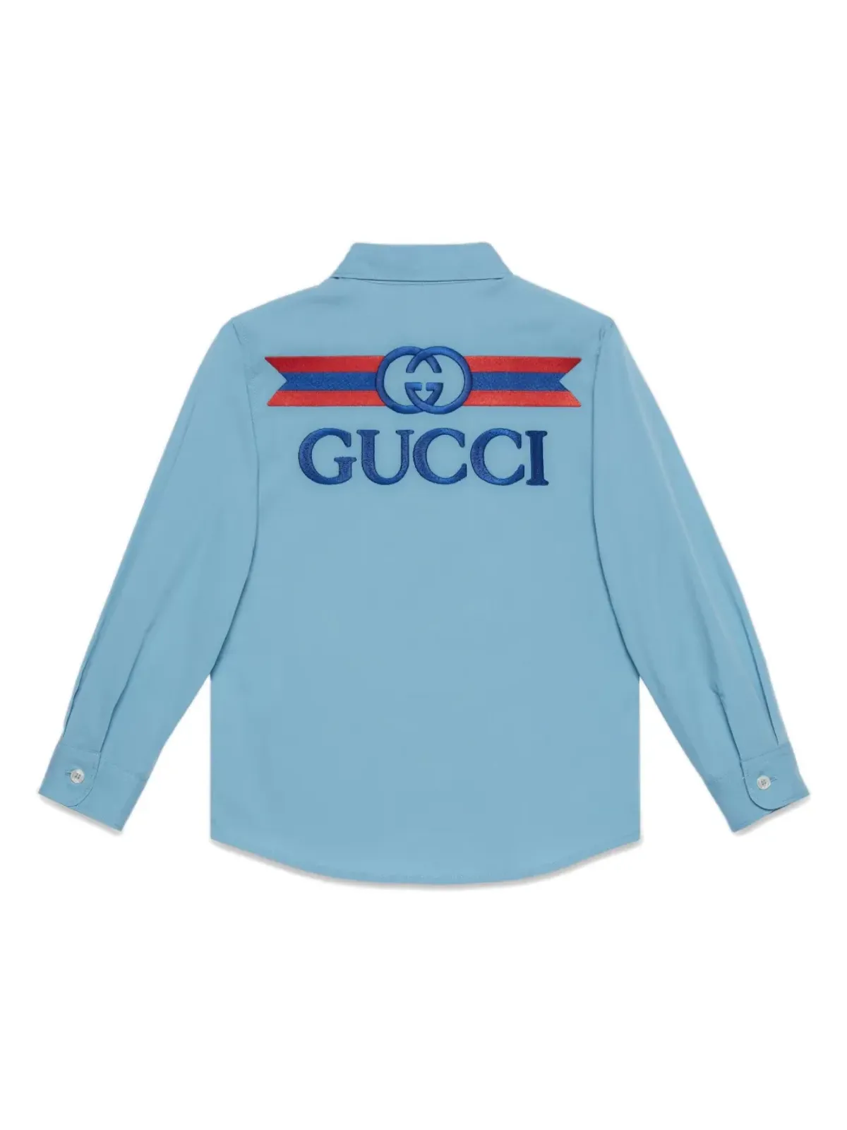 Gucci Kids インター ロッキングG コットンシャツ ブルー - 画像2