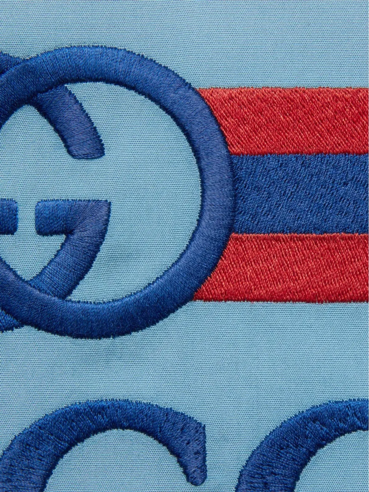 Gucci Kids インター ロッキングG コットンシャツ ブルー - 画像3