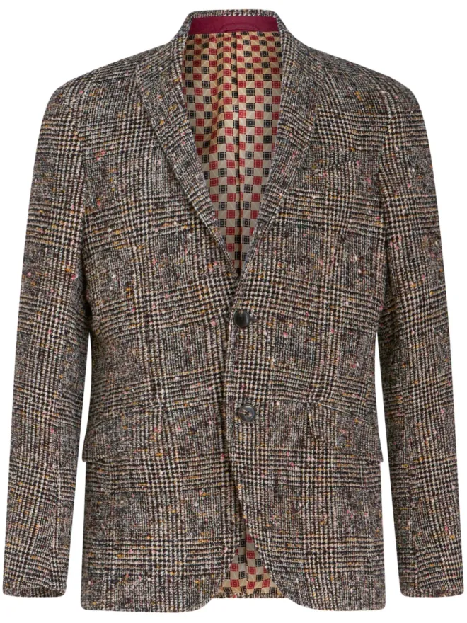 ETRO ETRO ノッチドラペル チェック柄ブレザー - ブラウンの商品画像