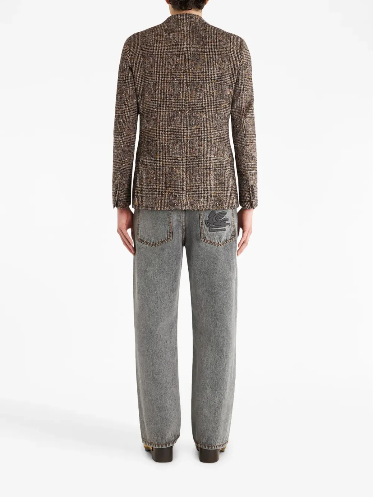 ETRO ノッチドラペル チェック柄ブレザー - ブラウン - 画像3