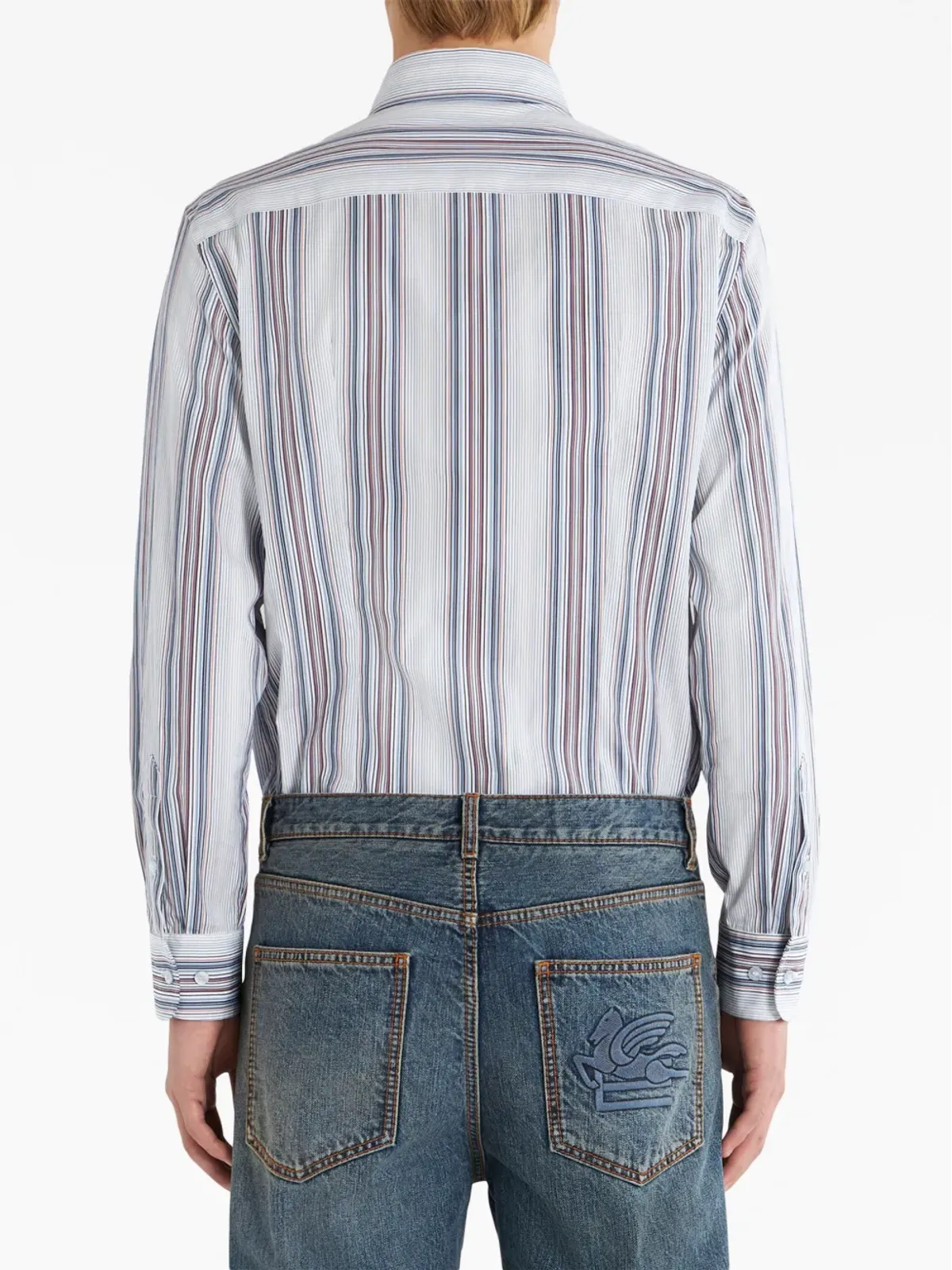ETRO ストライプ柄コットンシャツ - ホワイト - 画像3