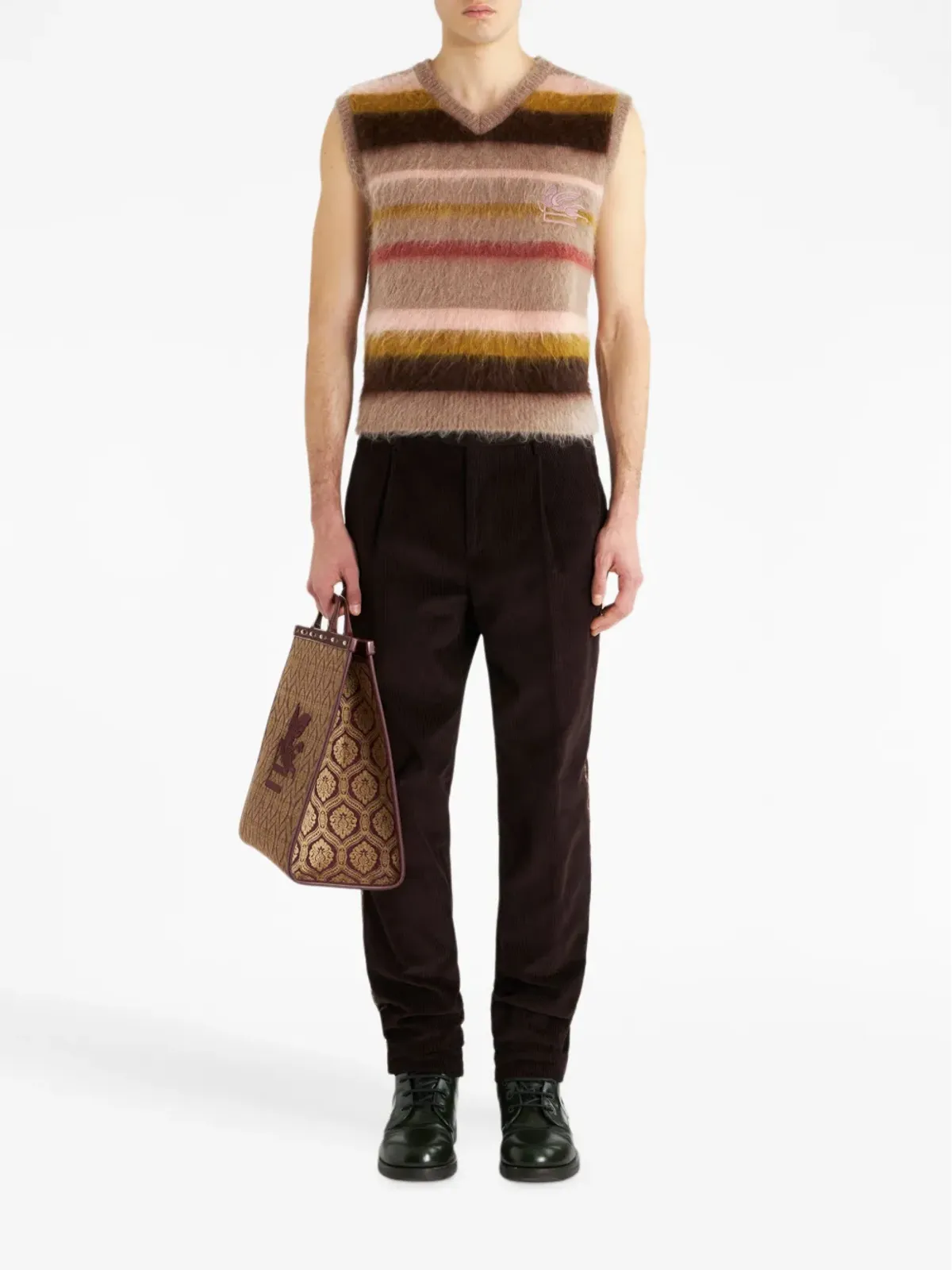 ETRO 花柄ストライプ コーデュロイパンツ - 画像2